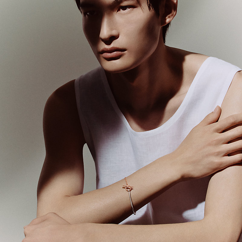 Mix and H bracelet, small model - Silver | Hermès USA